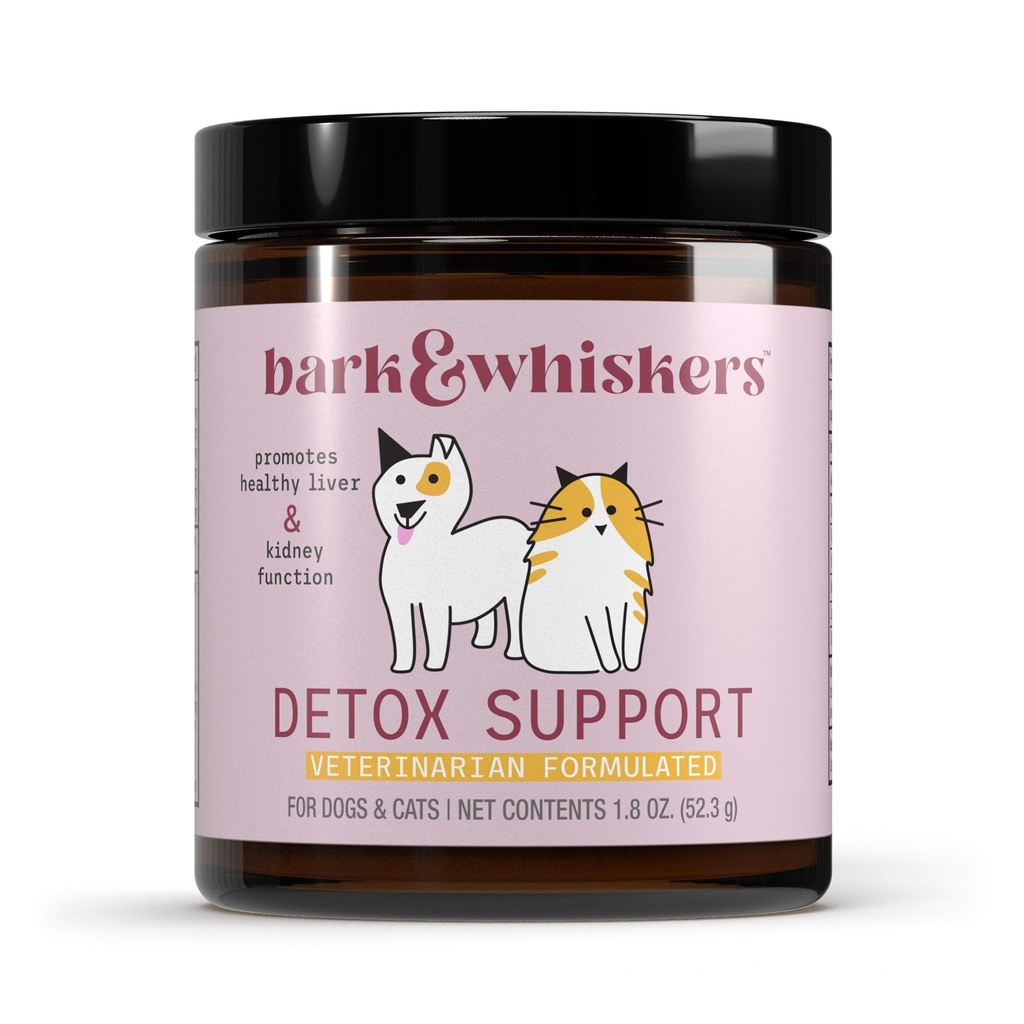 Bast & Whiskers Detox Support - Helpt ondersteuning gezonde lever en nieren functie - kruiden mengen met biologische melk distel & groene thee - 1,8 oz