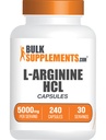 BulkSupplements.com L-Arginine HCl Capsules - Nitric Oxide Supplement, Arginine Supplement - Glutenvrij, 8 Capsules per Serving (5000mg), 240 Tellen (Pack of 1)