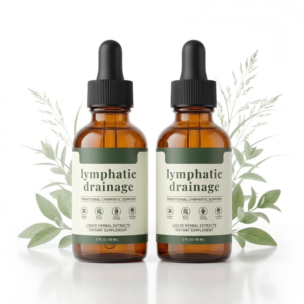 Lymphatic Drainage Drops -2 Pack Organic Lymphatic Drainage Supplement, Reduces Swelling, Boosts Immunity Vitality,Enhance Clarity, Portable Dropper Design, 2 Fl Oz