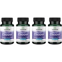Swanson Copper Antioxidant Immuun System Red Blood Cell Support Mineral Supplement (Copperchelaat) 2 mg 300 Tabs (4 Pack)