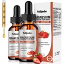 Magnesium Glycinate Liquid Drops,1000 mg Liquid Magnesium Supplement met Bromelain, Vitamine B6 C D, Hoge Absorptie Magnesium Complex voor Nacht, Spier & Energie Ondersteuning, 2 Fl Oz (verpakking van 2)