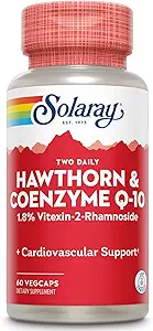 SOLARAY Guaranteed Potency Hawthorn & CoQ10, Veg Cap (Btl-Plastic) 600mg 60ct