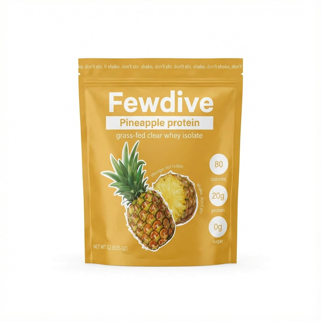 Clear Whey Isolate Protein Powder, Grass-Fed, 20g Protein, 0g Sugar, 80 Calories Per Serving, Gluten Free, Lactose Free Whey Protein Assorted Fruit Flavors Daily Nutritional Drink (Pineapple)
