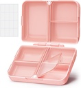 AOVON Daily Pill Organizer Fit met uw portemonnee of zak, Compact Travel Pill Box Case met Slim Folding Design en Lang-Lasting Scharnieren te houden vitamine, visolie, supplement of sieraden(Pink)