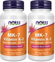 NOW Foods Supplements, MK-7 Vitamin K-2 300 mcg, Cardiovascular Support*, Supports Bone Health*, 120 Veg Capsules, (Pack of 2)
