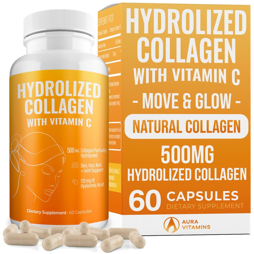 Hydrolyzed Collagen Powder Supplement | Promotes Hair, Nail, Skin, Bone, Joint Health, Gut Health | Hydrolyzed Grass Fed Collagen Peptides |Collagen for Women | 200gr (Capsules)