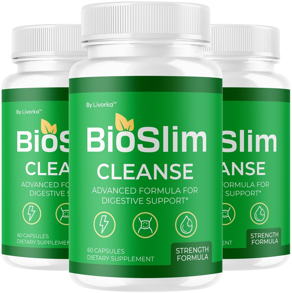 (3 Pack) BioSlim Cleanse Capsules - Official Bio Slim Cleanse Loss Pills Supplement Advanced Premium Strength Formula, BioSlim Cleanse Digestive Support Health & Wellness, 180 Capsules for 3 Months
