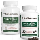 Real Mushrooms Turkey Tail for Humans & Pets - Bundle for Immune Support - Vegan, Non-GMO, Grain-Free, Gluten-Free Mushroom Extract Capsules - Verified Levels of Beta-Glucans