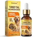 Turkey Tail Mushroom for Dogs, Immune Support & Digestive Health Supplement, 5X Turkey Tail Mushrooms for Pet Liquid Drops with Natural Turmeric & Probiotic, Faster Absorption, 2 Fl Oz(Pack of 1)