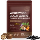 Wormwood Black Walnut Clove Cleanse for Humans, Herbal Complex for Intestinal & Digestive Balance, with Pumpkin Seed, Turmeric, Garlic, Oregano & Berberine - 240 Softgels
