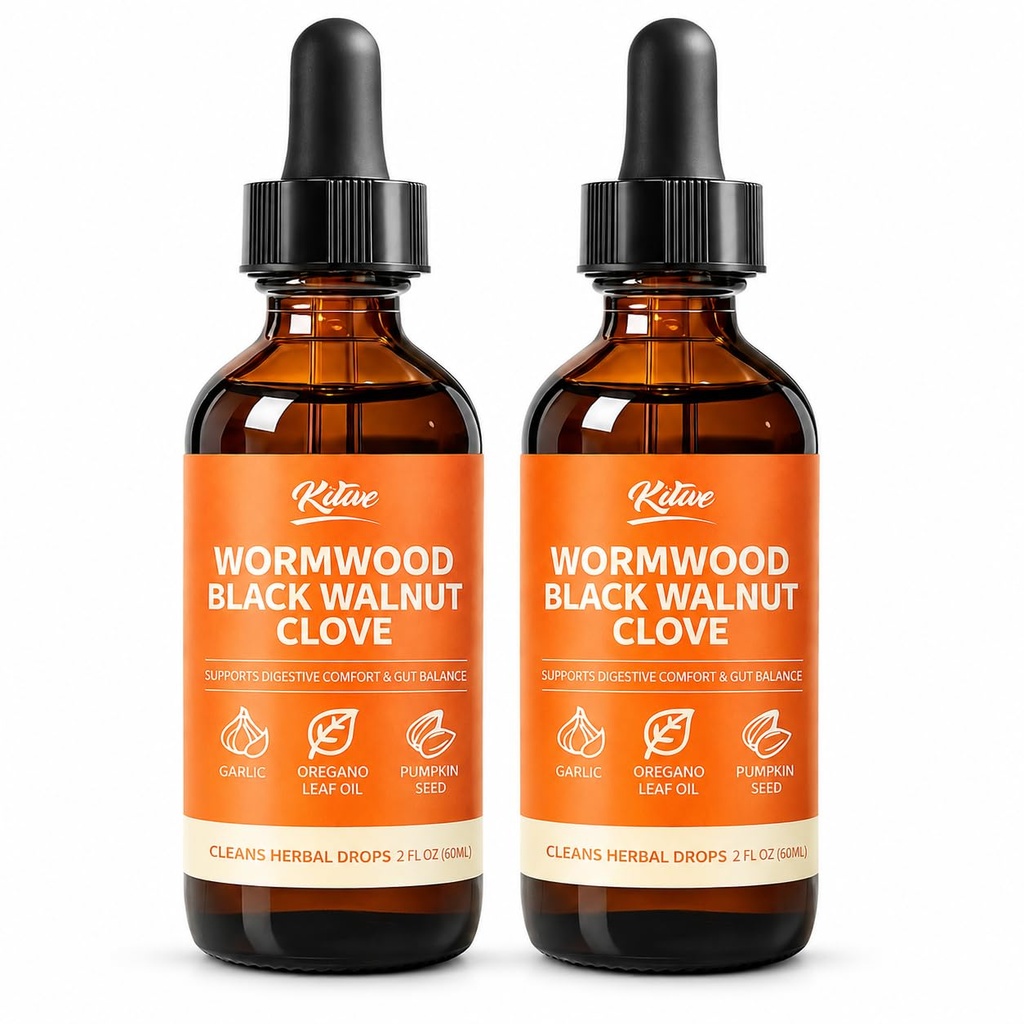 Black Walnut Wormwood Parasite Cleanse: Wormwood Black Walnut Clove Parasite Cleanse for Humans with Garlic, Pumpkin Seed and Botanical Extracts - 2 FL OZ, Pack of 2