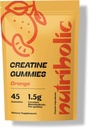 Creatine Monohydrate Gummies for Men and Women - Easy to Digest, Vegan, Gluten-Free, Non-GMO, 1.5g of Creatine per Gummy - 45ct (45 Count, Orange)