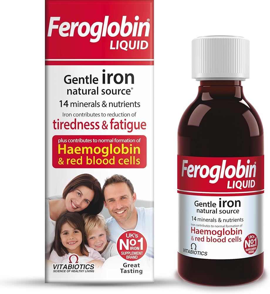 UK's Feroglobin Gentle Iron and Nutrient Liquid - Reduce Tiredness and Fatigue | Maintain Health and Vitality | Natural Iron Source