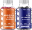 Vitamatic Magnesium & Iron Gummies - 60 Count Each