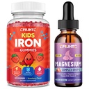 Kids Magnesium Liquid Drops & Iron Gummies for Kids & Teens & Adults