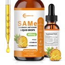 Liquid SAM E Drops, 2 Fl Oz,SAM-E(SAMe) Supplement 400MG S-Adenosyl-L-Methionine with Vitamin B6,B12,Folate,Joint Support & Liver Health，Pineapple Flavor,98% Absorption &Better Bioavailability,0 Sugar