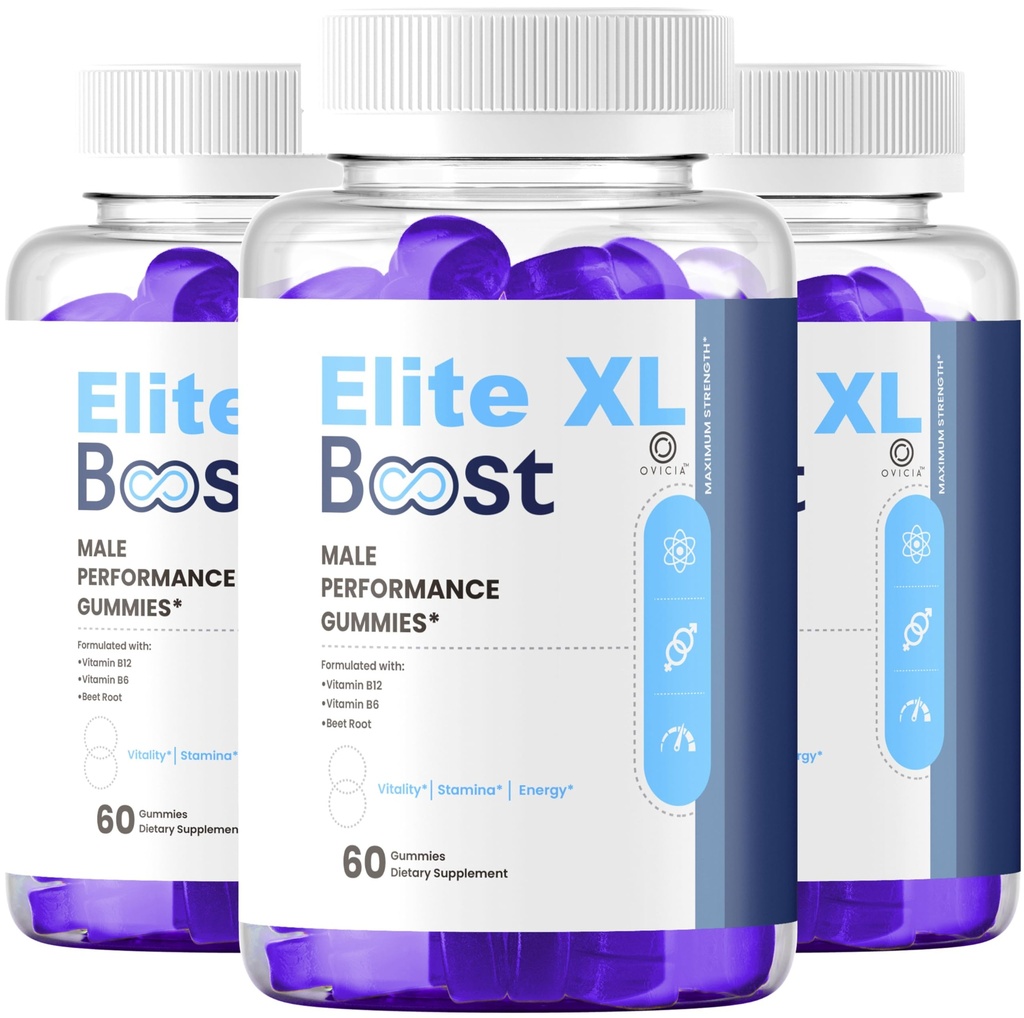 (3 Pack) Elite XL Boost Gummies - Official EliteXL Boost Advanced Premium Formula Support Maximum Strenght, All Natural Ingredients Vitamins for Overall Health & Wellness, 180 Gummies for 3 Months