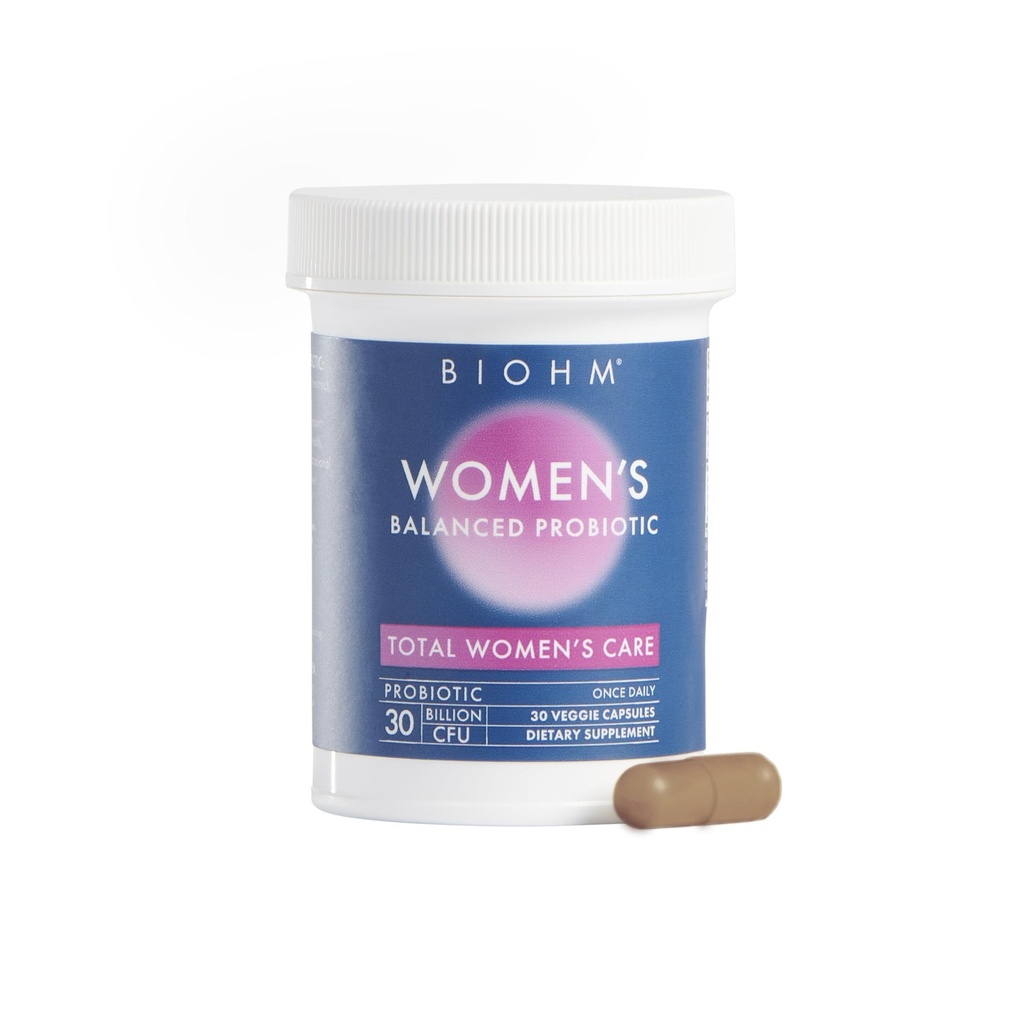 BIOHM Probiotica voor vrouwen, 30 miljard CFU, 9 strains (30 tellingen) helpt bij de ondersteuning van de totale darmgezondheid, spijsverterings- en immuunsysteem, vaginale probiotica voor urinetrek & vaginale gezondheid, 30 dagen aanbod