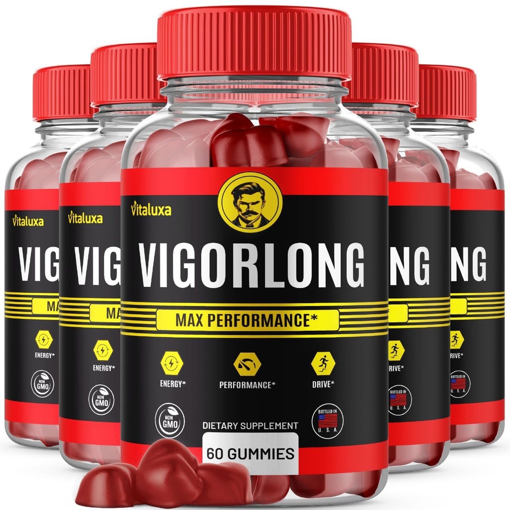 (5 Pack) Vigorlong Gummies Maximum Strength All Natural Advanced Formula Performance Blend Supplement for Health and Wellness Reviews (300 Gummies)