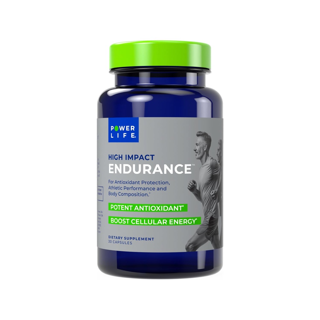 POWERLIFE High Impact Endurance Astaxanthin and ElevATP Athletic Performance Support Supplement, 30 Capsules