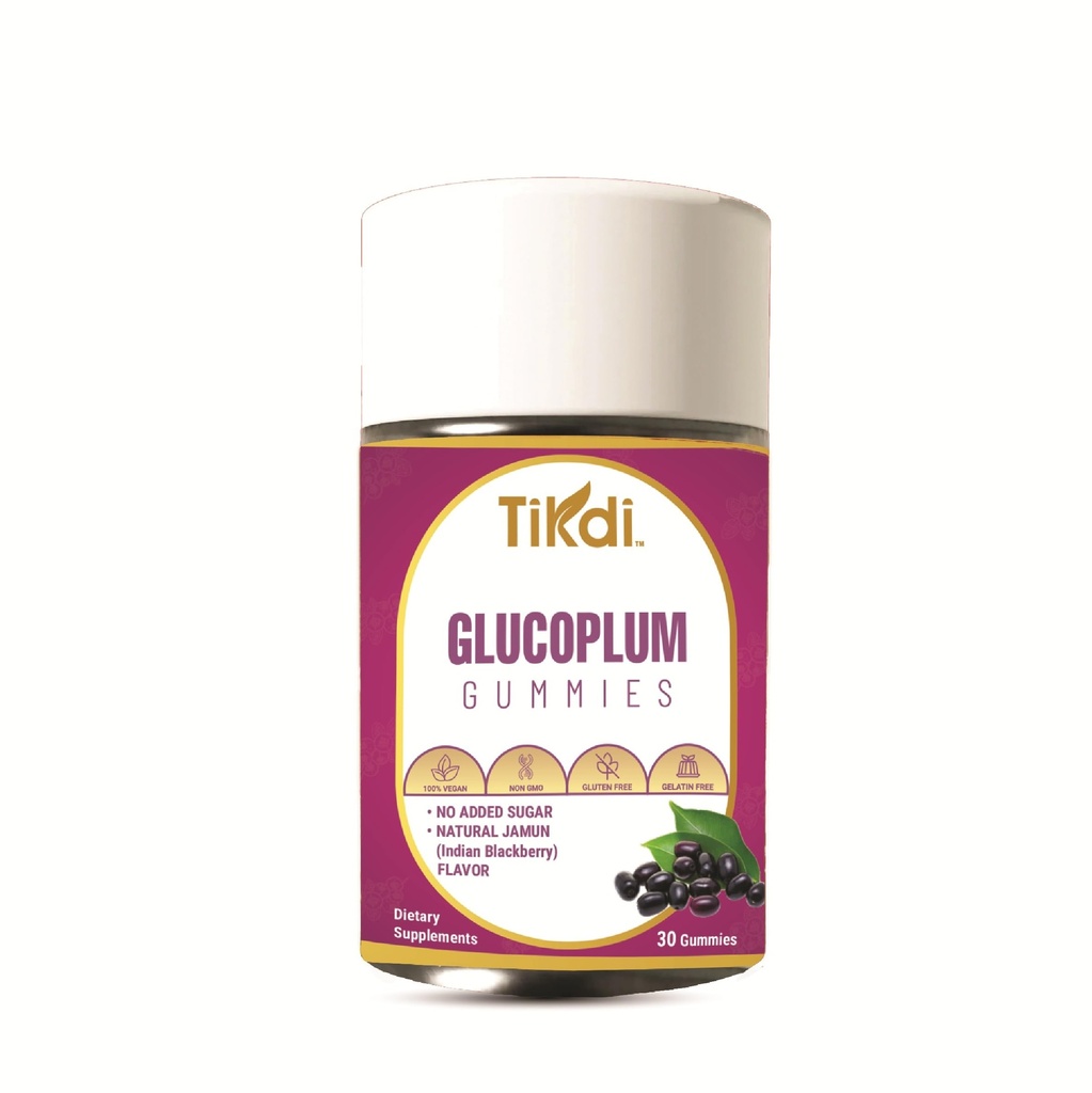 GlucoPlum Gummy - 30 Count - Supports Healthy Blood Sugar Levels Already Within Normal Range. All Natural with Indian BlackBerry, Fenugreek, Cinnamon, Vegan, No Added Sugar