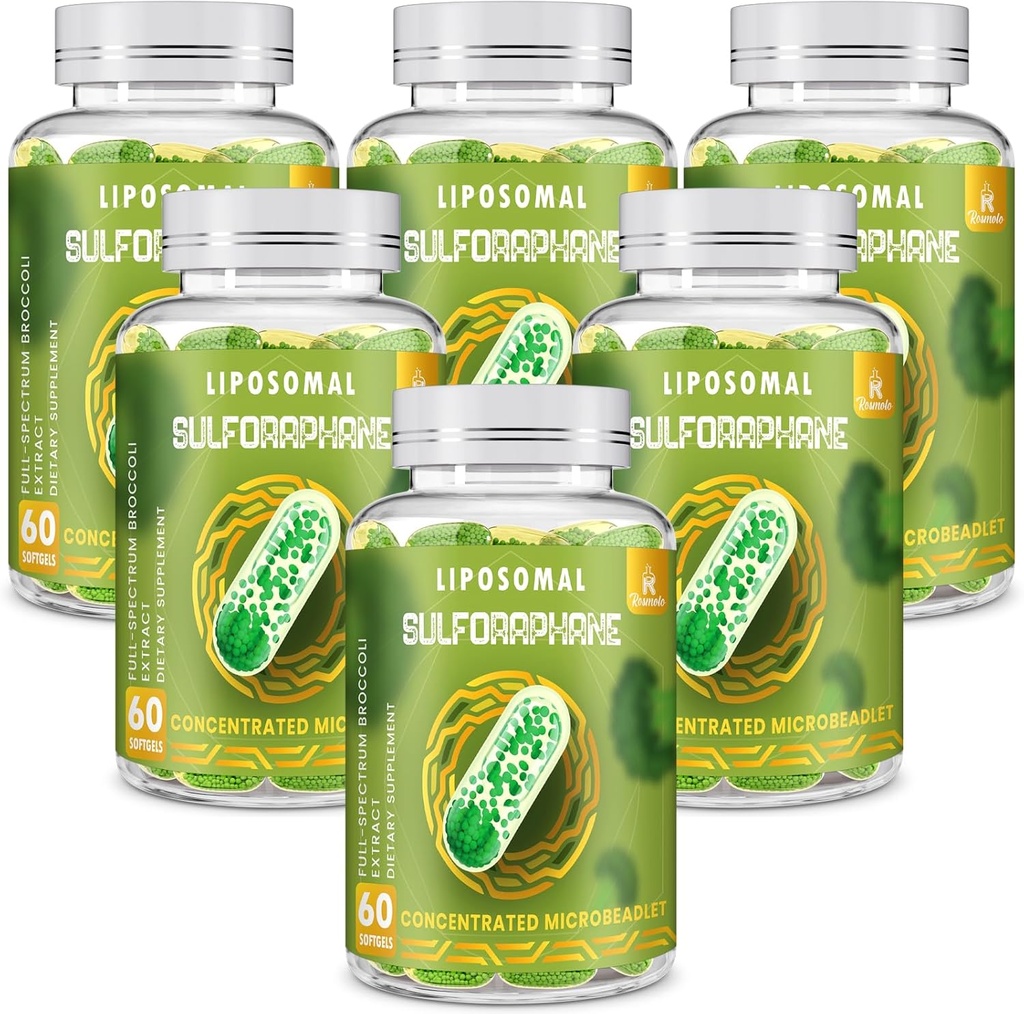 800 MG Liposomal Sulforaphane, krachtige dubbele levering voor maximale absorptie & potentie, volledig spectrum Broccoli Extract, antioxidant & leversupplement, 360 Softgels