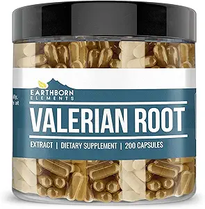 Earthborn Elements Valeriaanwortel 200 Capsules, Pure & Onverdund, Geen Additieven