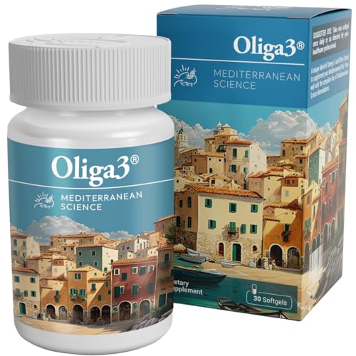 Omega-3 EPA DHA with Olive Oil, Vitamin D, E | Mediterranean Diet Inspired Supplement for Cardiovascular & Cognitive Health | 30 Softgels
