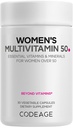Codeage Women’s Multivitamin 50 - Essential Vitamins for Women Over 50, Methylated Folate, Magnesium, Selenium, Vitamin B6, B12, D3 Antioxidants - 1 Pill Per Serving - Gluten-Free - 30 Capsules