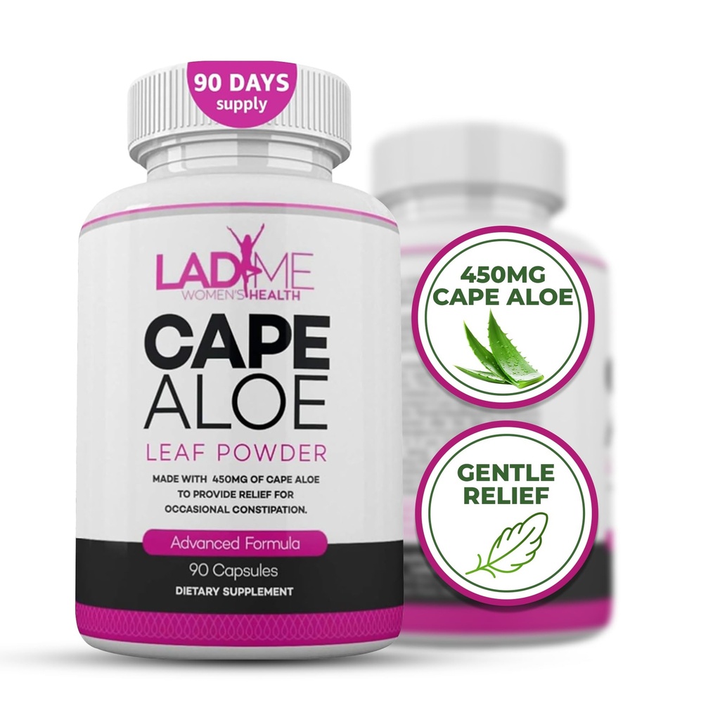 Pure Cape Aloë Herbal Laxative for Constipatie Relief - Healthy Bowel Movement - Natural Colon Cleanse & Detox Dieetsupplement - Speciaal ontworpen voor vrouwen door Ladyme - 90 capsules