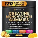 kukaly Creatine Monohydrate Gummies for Men & Women, 9000MG Creatine Gummies Sugar Free with L-Taurine, BCAA 2:1, B12 B6 for Boost Strength, Focus & Endurance, Vegan, Non-GMO, Pineapple 120pcs