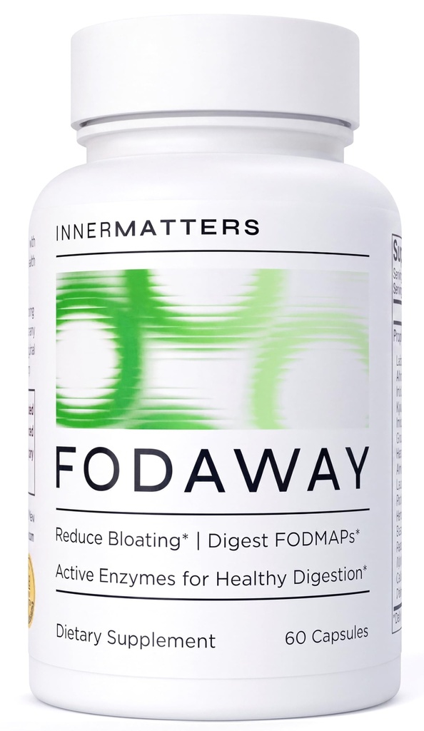 FODAWAY, FODMAP Digestive Enzymes for Bloating, Gas, & Diarrhea Fast Relief, with Xylose Isomerase, Fructan Hydrolase, Alpha-Galactosidase, & Lactase, Advanced Digestive Support, 60 Count