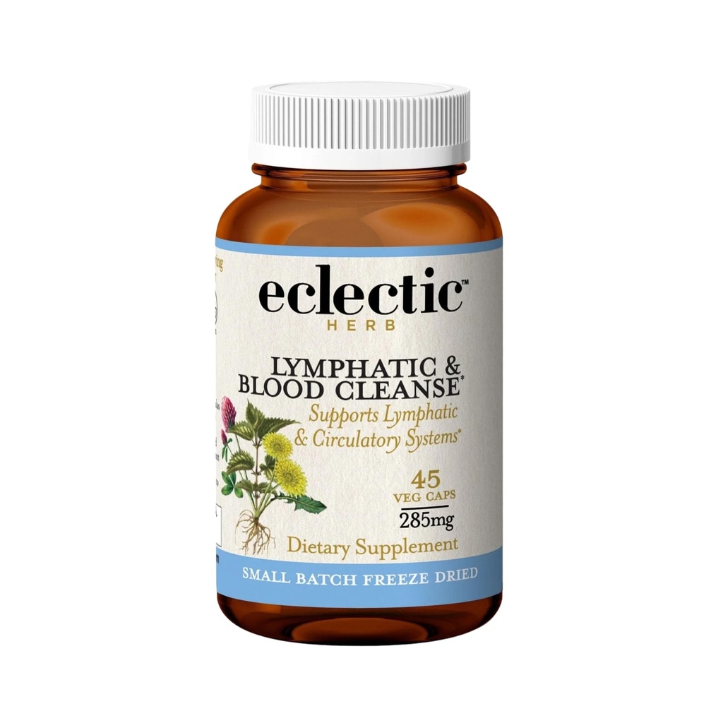 Eclectic Herb - Lymph & Blood Cleanse | Lymphatic & Circulatory Support | Freeze Dried, Concentrated Herbal Supplement | Natural, Wildcrafted, Non-GMO, Gluten Free, Vegan (45 CT | 285 mg)
