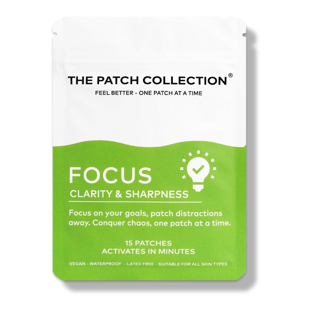 The Patch Collection® - Clarity Patch with Ginkgo Biloba, Green Tea, B-Vitamins, Magnesium | Cognitive Support | Vegan, Latex-Free | (Pack of 15)