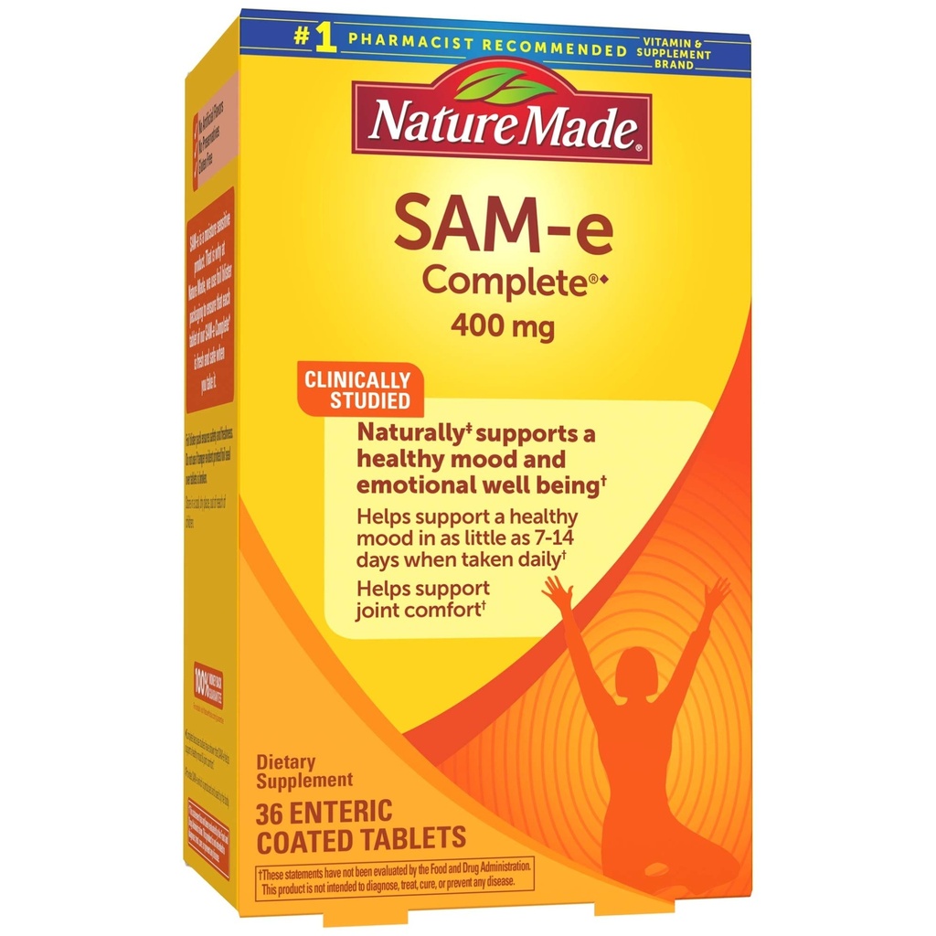 SAM-e Compleet 400 mg tabletten, 36 Telwaarde, Ondersteunt een gezonde Mood & Joint Comfort