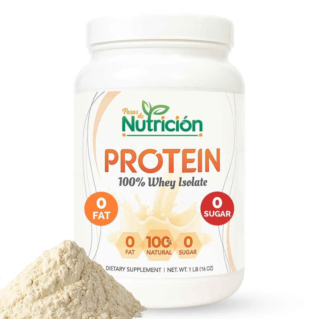 Whey Protein Isolate Powder, Unflavored, 1 lb – 0g Sugar, Low Carb, Keto-Friendly – Lactose-Free, Gluten-Free, High Protein Supplement for Shakes, and Smoothies