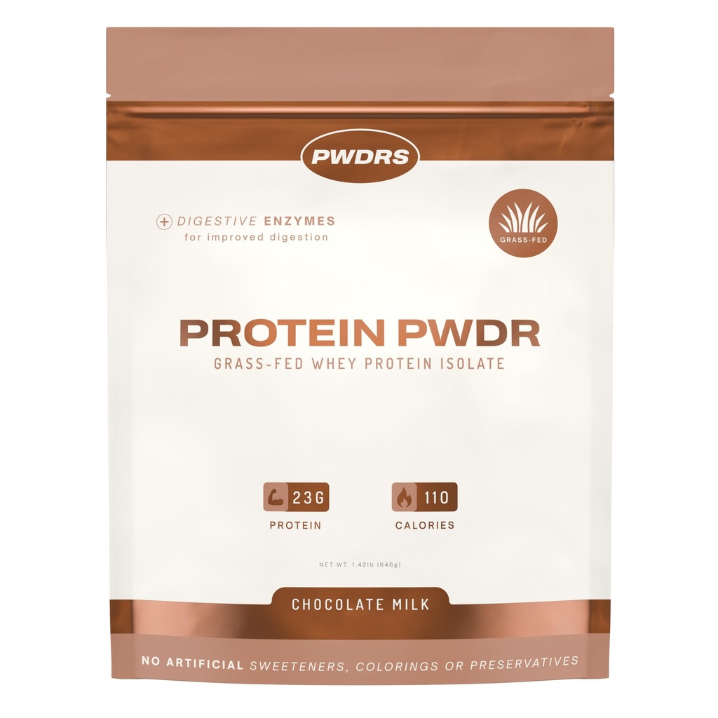 Protein Powder | 100% Grass-Fed Whey Protein Isolate | 22g of Protein, No Added Sugar | Non-GMO, Gluten Free, No Sucralose, All Natural | 1.25 lbs (Chocolate Milk)
