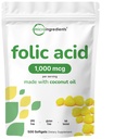 Foliumzuur 1.000 mcg, 500 Kokosolie Softgels (1mg) 
