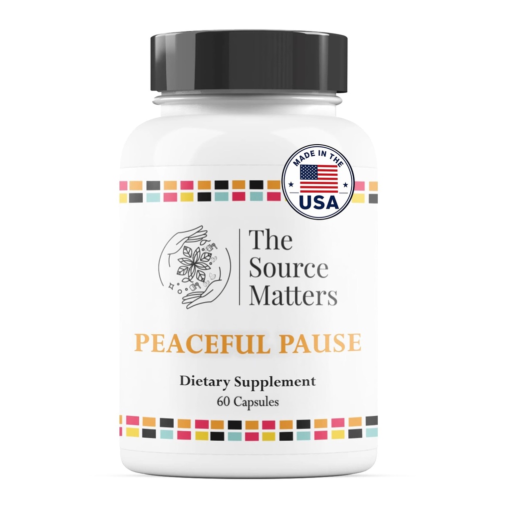Peaceful Pause Dietary Supplement | Plant-Based Formula with Phytonutrients for Women Menopause Daily Wellness, Hormonal Balance, and Natural Life Transitions Support (60 Capsules)