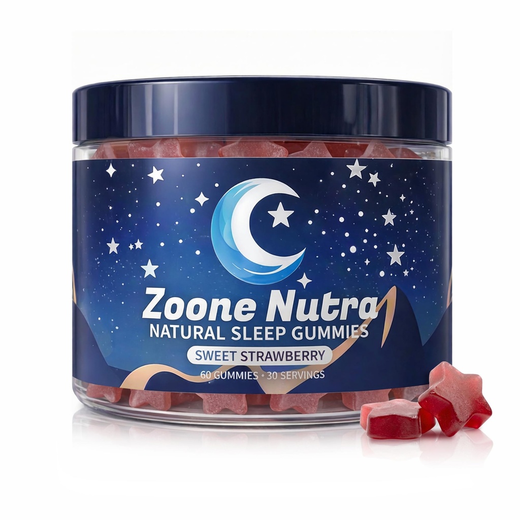 Sleep Gummies for Adults – Melatonin Free Gummies with 5-HTP, L-Theanine, Magnesium & Valerian Root – Vegan, Halal, Sugar & Gluten Free – Sweet Strawberry 60 Count
