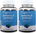 Basics Prebiotic & Probiotic Gummies, 2 Miljard CFU, Blue Raspberry, 50 Telling (2 per Serving) (voorheen Solimo) (Pack of 2)