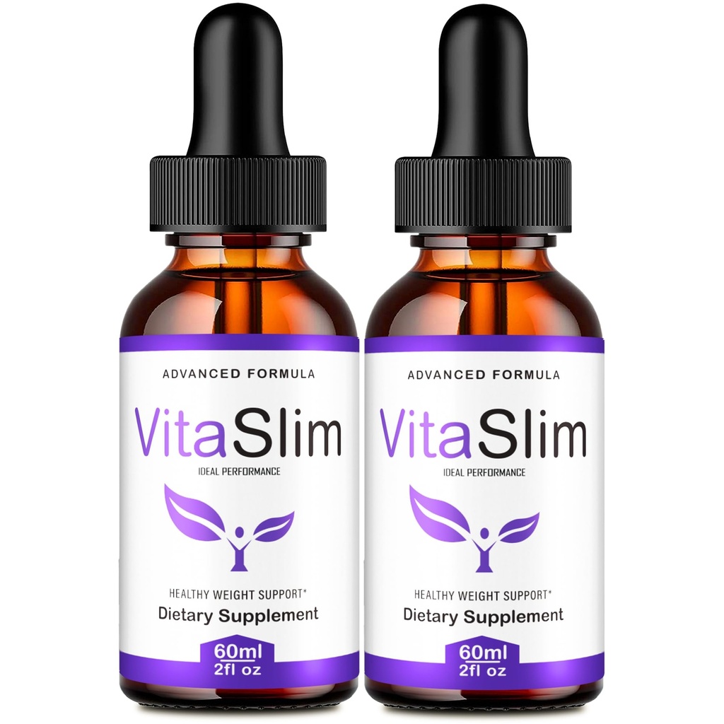 Vitaslim Drops, Official Vitaslim Supplement Droppers - Maximum Strength, All Natural Keto Liquid Formula to Sustain Active Lifestyle & Fitness Goals, Overall Health and Wellness Reviews (2 Pack)