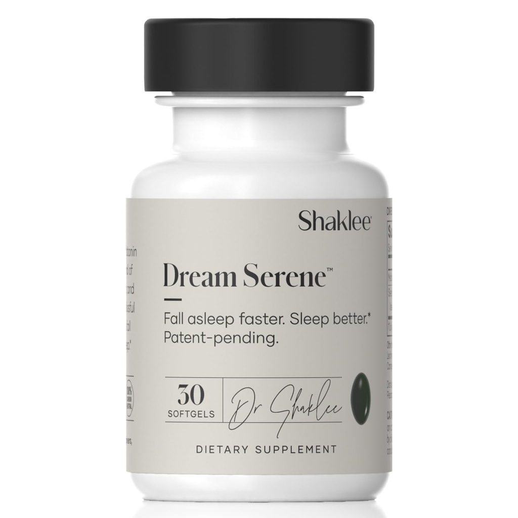 Shaklee - Dream Serene™ Melatonin Sleep Aid - Fall Asleep Faster, Wake Up Refreshed - with Melatonin, Valerian, Lemon Balm, L-Theanine - for Ultimate Beauty Sleep - 30 Softgels