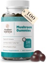 Mushroom Supplement Gummies- Pure Extract Multi Mushrooms Supplement- Chaga, Reishi, Cordyceps & Lion's Mane - 50 Day Supply Chewable Gummies (100 pcs)