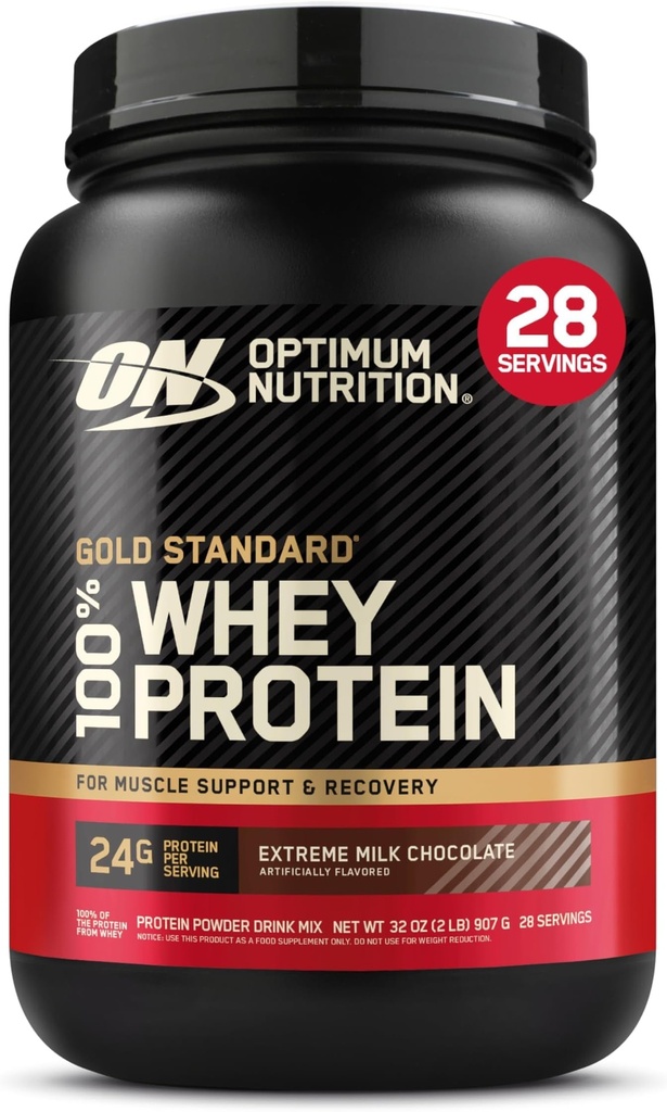 Optimum Nutrition Gold Standard 100% Whey Protein Powder, Extreme Milk Chocolate, 2 Pound (Pack of 6) (Packaging May Vary)