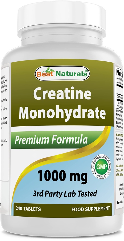 Best Naturals Creatine Monohydraat 1000 mg 240 tabletten