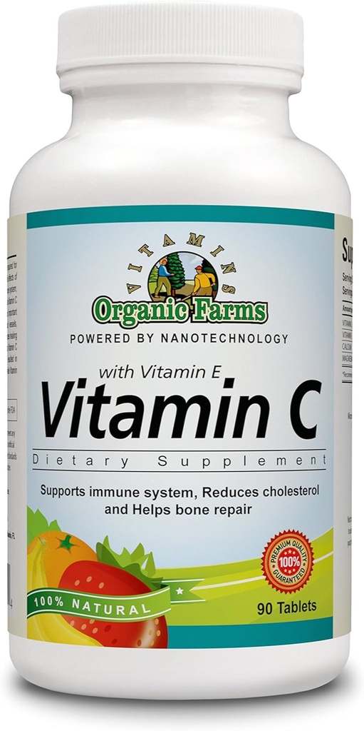 OFV 100% natuurlijke vitamine C met vitamine E, essentieel voedingssupplement 90 tabletten