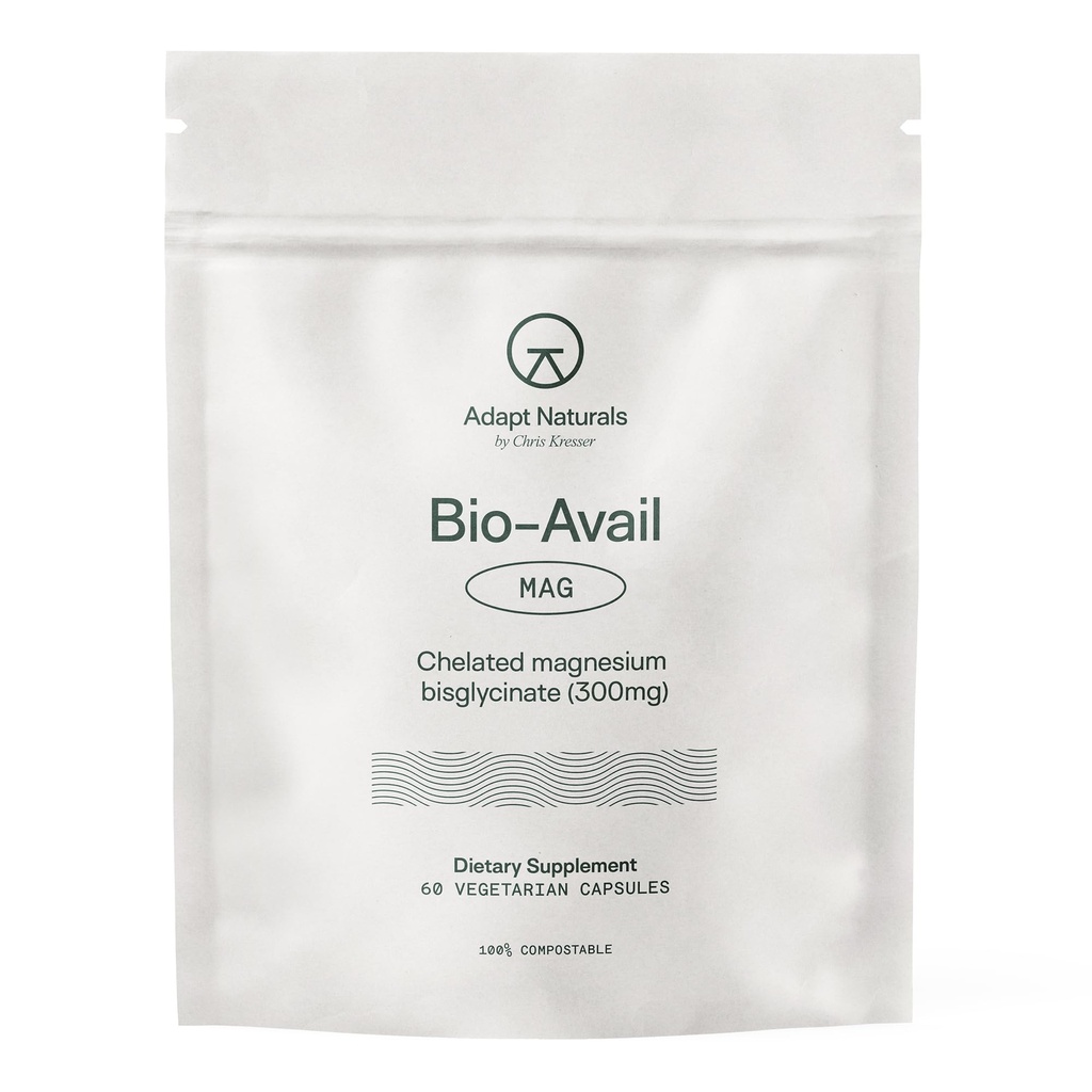 Adapt Naturals Magnesium Glycinate Supplement, Bioavailable High Absorption Pure Magnesium Chelate Complex, Supports Gut Health, Sleep, Relaxation, Bone and Muscles - 30 Days Supply