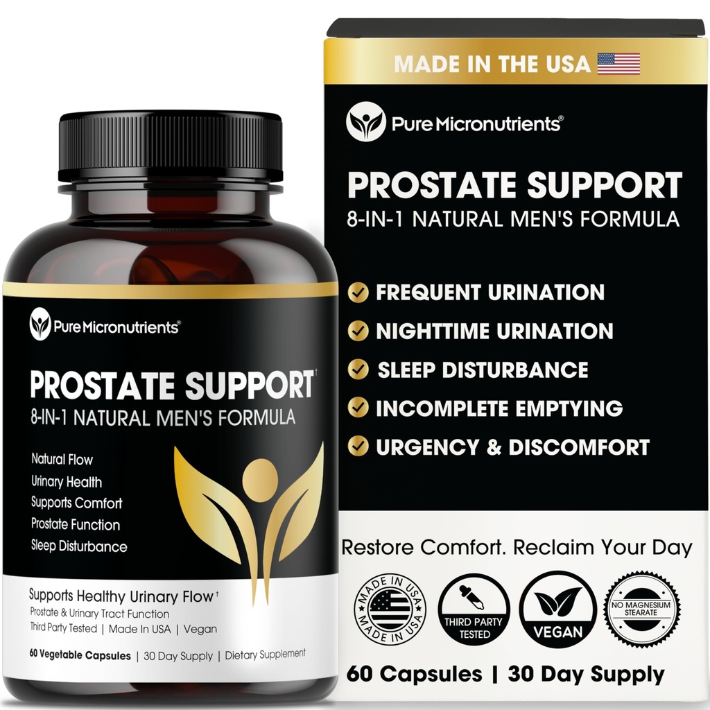 Pure Micronutriënten Advanced Prostate Health Supplement - Saw Palmetto, Beta-Sitosterol, Stinging Nettle Root, & Lycopeen - Blaas controle en urinesteun supplementen voor mannen