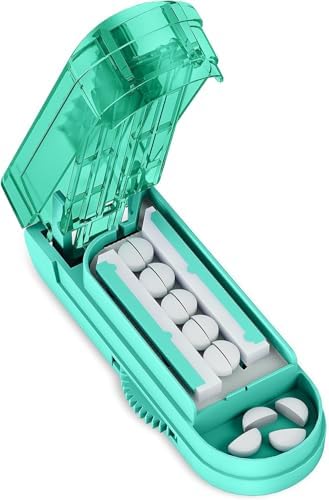DEPAD Pill Cutter Splitter for Small and Tiny Pills, Pill Splitter for Cutting Multiple Pills with Adjustable Bars & Hidden Blade, Safely Cuts Small or Large Tablets for Seniors & Pets
